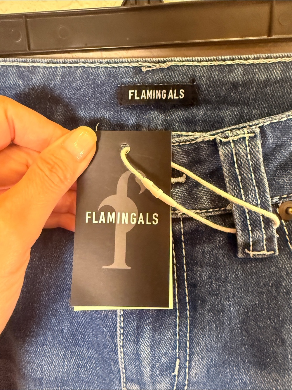 Flamingals Women's Boot-Cut Retro Utility Style Jeans in Medium Blue Wash Sz M - Picture 7 of 12